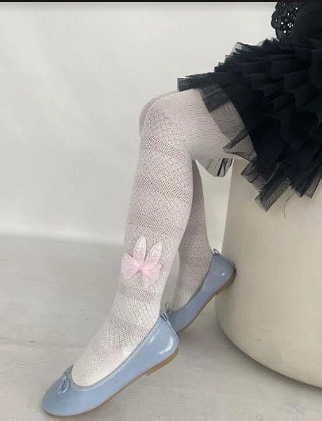 Ekose Aksesuarlı Koton Çocuk Külotlu Çorap Daymod D2142064