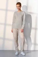 Ekoseli Uzun Kollu Kadın Pijama Takımı Doreanse 25K4043