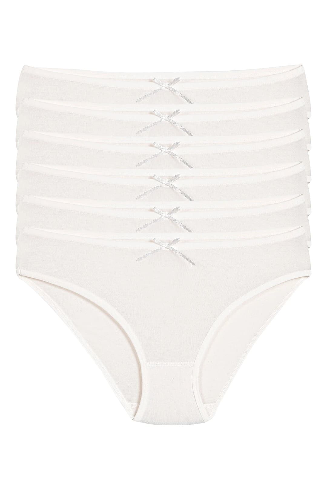 Ekru 6'lı Paket Bambu Bikini Kadın Külot Yıldız 3912