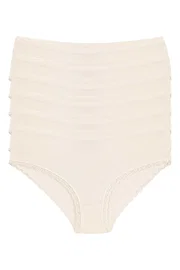 Yıldız Çamaşır Ekru 6'lı Paket Likralı Dantelli Bato Kadın Külot Yıldız 3752