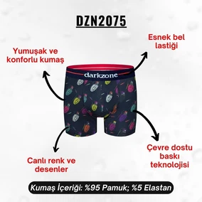Darkzone El Bombası Desenli Erkek Boxer (Dijital Baskılı) Darkzone DZN2075 - Alternatif Görünüm