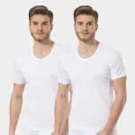 Penye Geniş Bisiklet Yaka 2Li Erkek Fanila Türen 101