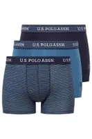 U.S. Polo Assn. Erkek 3Lü Pamuklu Boxer 80515 Mavi