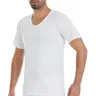 Erkek Beyaz 6'lı Paket Bisiklet Yaka Kısa Kollu Fanila Atlet Yıldız 01