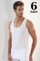 Erkek Beyaz Penye Atlet 6lı Paket Arma Yıldız 1107 - 6 ADET Beyaz