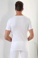 Erkek Beyaz Ribana V Yaka Fanila Arma Yıldız 1155 Beyaz detay görünüm