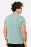 Yeşil Kısa Kollu Bisiklet Yaka Likralı Erkek T-shirt 1331 Yeşil1 görsel 4