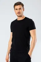 Erkek Bisiklet Yaka Likralı T-shirt Cacharel 1331/ Siyah