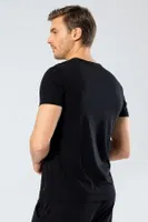 Erkek Bisiklet Yaka Likralı T-shirt Cacharel 1331/ Siyah farklı açı