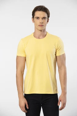 Cacharel Bisiklet Yaka Pamuklu Likralı Erkek T-shirt Cacharel 1331 - Alternatif Görünüm