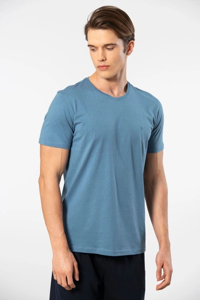 Bisiklet Yaka Kısa Kollu Erkek T-shirt Cacharel 2169 Sarı