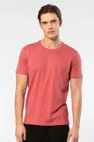 Kısa Kollu Bisiklet Yaka Erkek T-shirt Cacharel 2169 Mercan
