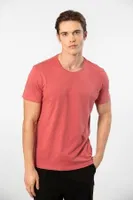Kısa Kollu Bisiklet Yaka Erkek T-shirt Cacharel 2169 Mercan detay görünüm