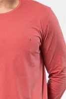 Nakış Logolu Uzun Kollu Bisiklet Yaka Modal Erkek Pijama Takımı Cacharel 2244 Mercan detay görünüm