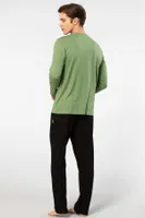 Yeşil Bisiklet Yaka Uzun Kollu Modal Erkek Pijama Takımı Cacharel 2244 Yeşil farklı açı