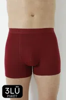 Erkek Bordo Bambu Boxer 3lü Paket Arma Yıldız 1172 - 3 ADET Bordo