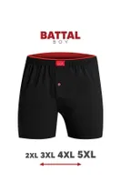 Erkek Boxer Battal Boy Süprem Düğmeli %100 Pamuklu ÖTS 2655 Siyah