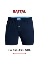 Erkek Boxer Battal Boy Süprem Düğmeli %100 Pamuklu ÖTS 2655 Lacivert detay görünüm