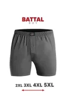Erkek Boxer Battal Boy Süprem Düğmeli %100 Pamuklu ÖTS 2655 Füme farklı açı