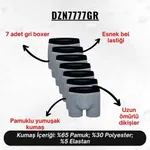 Erkek Boxer Gri 7'Li Set Darkzone DZN7777GR detay görünüm