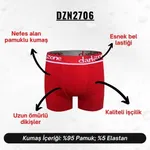 Erkek Boxer Kırmızı Pamuklu Darkzone DZN2706 görsel 4