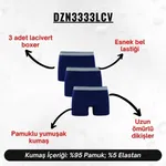 Erkek Boxer Lacivert 3'Lü Set Darkzone DZN3333LCV detay görünüm