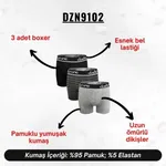 Erkek Boxer Pamuklu 3'Lü Set Darkzone DZN9102 farklı açı