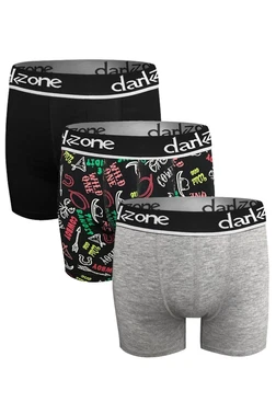 Darkzone Erkek Boxer Pamuklu 3'Lü Set Darkzone DZN9104