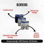 Erkek Boxer Pamuklu 3'Lü Set Darkzone DZN9105 farklı açı