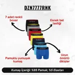 Erkek Boxer Renkli 7'Li Set Darkzone DZN7777RNK detay görünüm