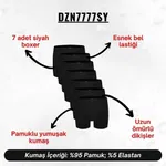 Erkek Boxer Siyah 7'Li Set Darkzone DZN7777SY detay görünüm
