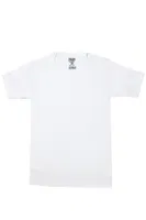 Erkek Çocuk Bisiklet Yaka T-shirt %100 Pamuk ÖTS 7009 - 6 ADET Beyaz detay görünüm
