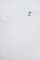 Erkek Çocuk Bisiklet Yaka T-shirt %100 Pamuk ÖTS 7009 - 6 ADET Beyaz farklı açı