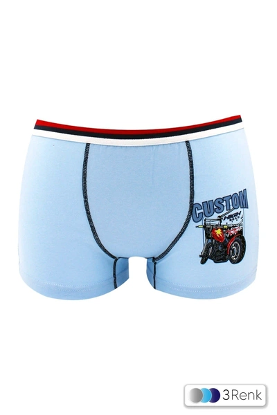 Erkek Çocuk Boxer Motosiklet Baskılı ÖTS 7218 - 6 ADET