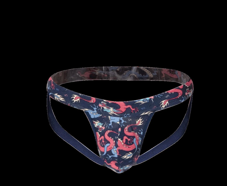 Erkek Fantezi Renkli Ejderha Desenli Jockstrap String Doreanse 1026