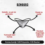 Erkek Gri Deri String  Darkzone DZN6693 görsel 8