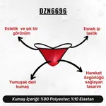 Erkek Kırmızı Deri String  Darkzone DZN6696 görsel 8