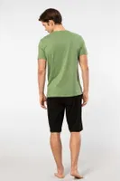 Cepli Kısa Kollu Modal Erkek Bermuda Pijama Takım Cacharel 2193 Yeşil görsel 4