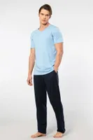 Kısa Kollu Modal Erkek Pijama Takımı Cacharel 2192 Sarı No.2 Açık Mavi detay görünüm