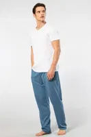 Kısa Kollu Beyaz Modal Erkek Pijama Takımı Cacharel 2192 Beyaz