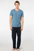 Kısa Kollu Modal Erkek Pijama Takımı Cacharel 2192 Sarı İndigo farklı açı