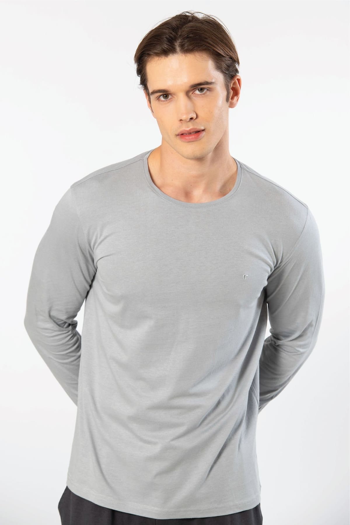 Bisiklet Yaka Modal Pamuklu Erkek T-shirt Cacharel 2242 Bej