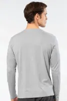 Bisiklet Yaka Modal Pamuklu Erkek T-shirt Cacharel 2242 Bej Gri görsel 4