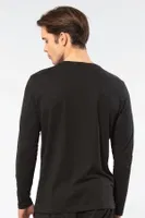 Bisiklet Yaka Modal Pamuk Erkek T-shirt Cacharel 2242 Siyah görsel 4