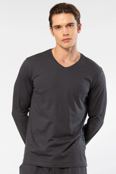 Pamuklu Modal V Yaka Erkek T-shirt Cacharel 2243