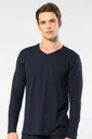 V Yaka Uzun Kollu Modal Pamuklu Erkek T-shirt Cacharel 2243
