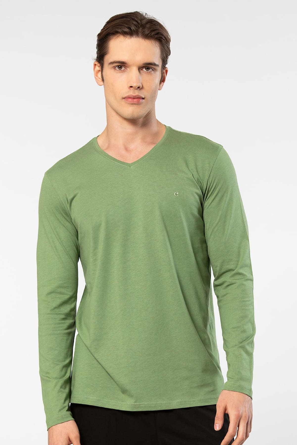 Modal Pamuklu V Yaka Erkek T-shirt Cacharel 2243