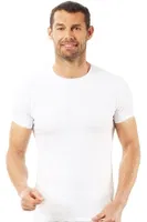 Erkek Pamuklu Kapalı Sıfır Yaka Yarım Kol Fanila T-Shirt Özkan 0265 Beyaz görsel 5