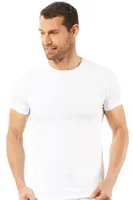 Erkek Pamuklu Kapalı Sıfır Yaka Yarım Kol Fanila T-Shirt Özkan 0265 Beyaz görsel 6