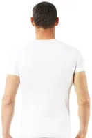 Erkek Pamuklu Kapalı Sıfır Yaka Yarım Kol Fanila T-Shirt Özkan 0265 Beyaz görsel 7